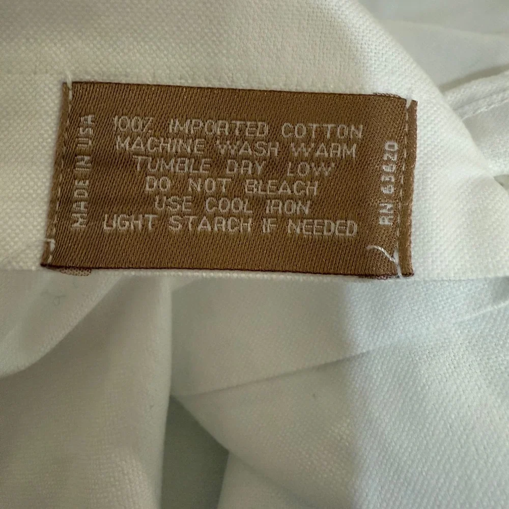 Gitman Bros Button Down Shirt Mens 18 35 White Oxford Cloth Made in USA Vintage